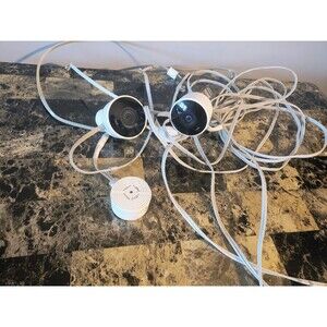 2 Google Nest Cam Outdoor Security Cameras NC2100ES – Tested Read Description